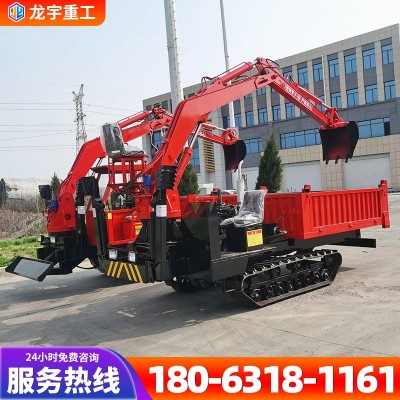 山區(qū)沼澤用橡膠履帶四不像隨車挖 6噸多功能全地形自卸履帶運(yùn)輸車